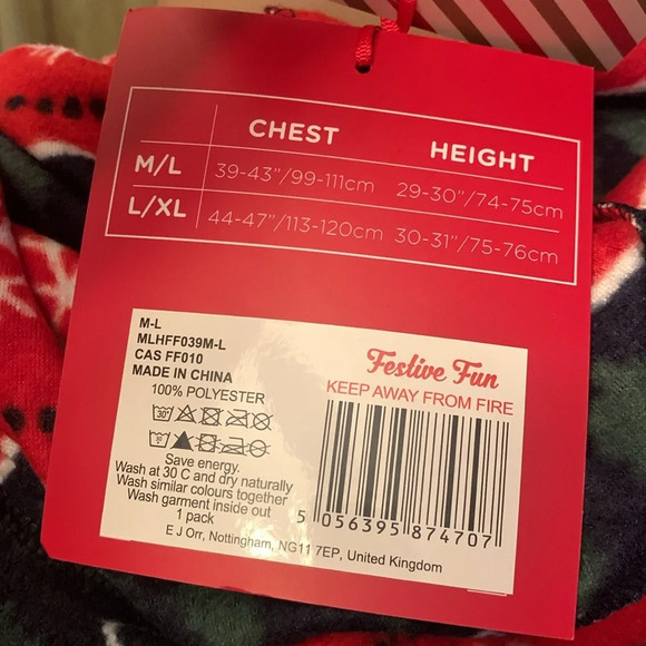 Christmas Men’s Fleece Christmas Hoodie Sweatshirt Snow Flakes Trees NEW M/L - Picture 4 of 6